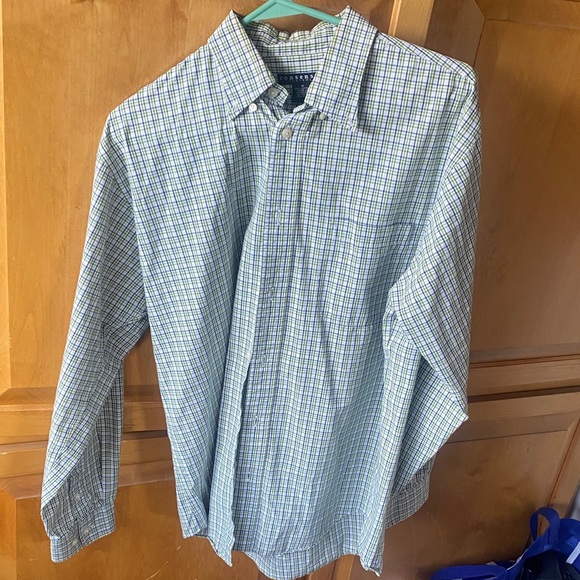 Classic Blue and Green Plaid Men's Shirt - Picture 1 of 2
